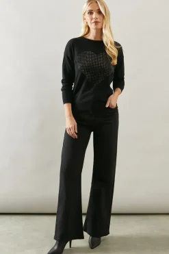 Petite Heart Embellished Knitted Jumper
