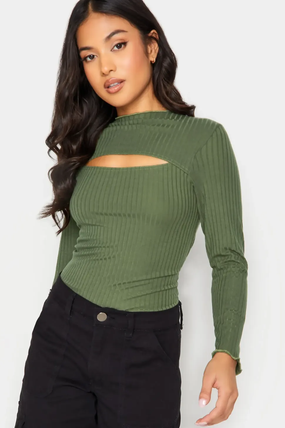 Petite Hem Cut Out Top