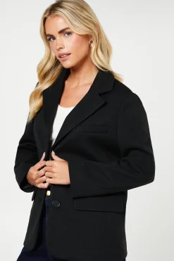 Petite Herringbone Oversized Blazer