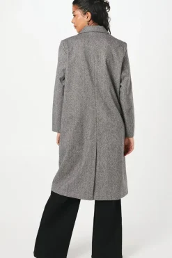Petite Herringbone Wool Smart Coat