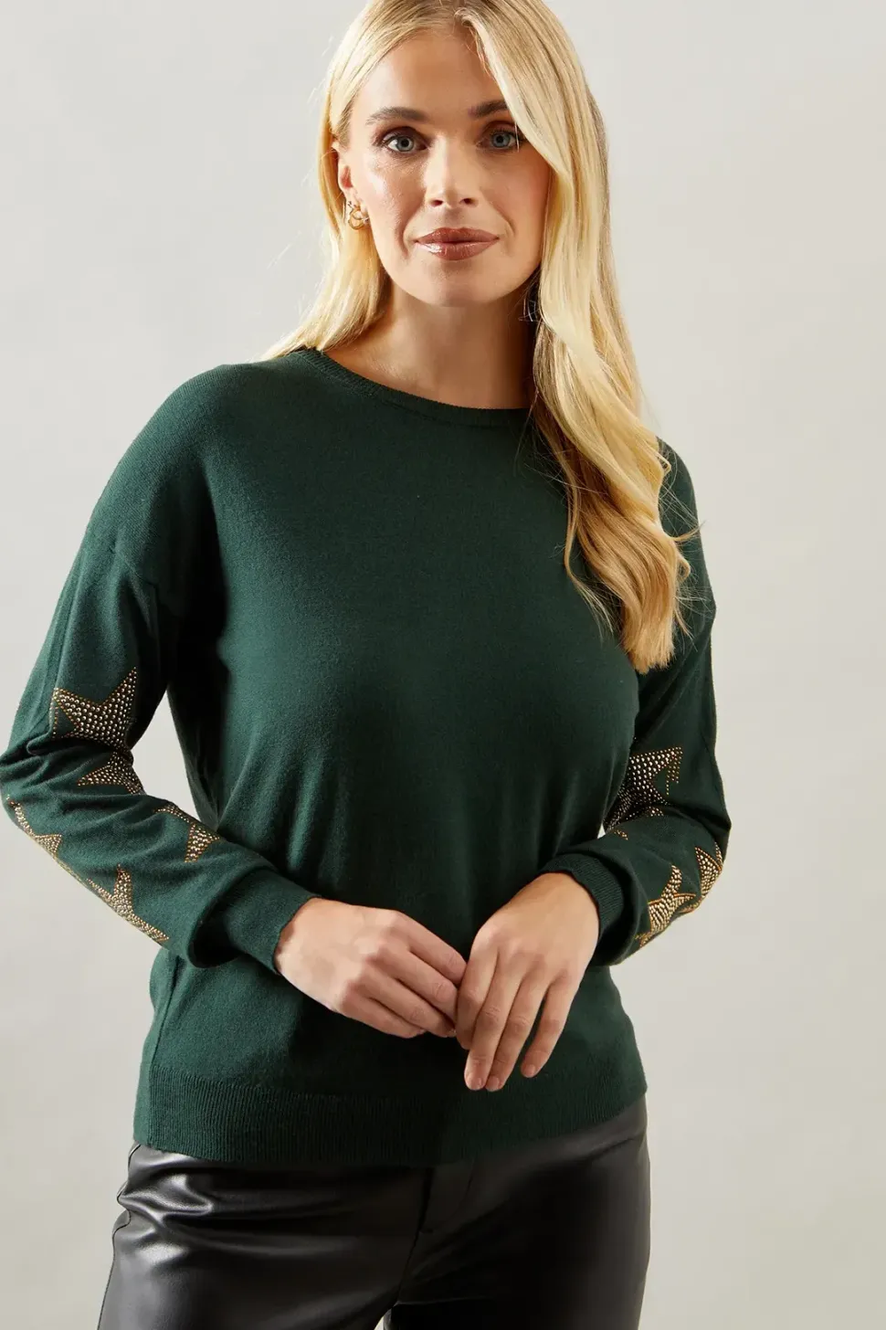 Petite Hot Fix Star Jumper