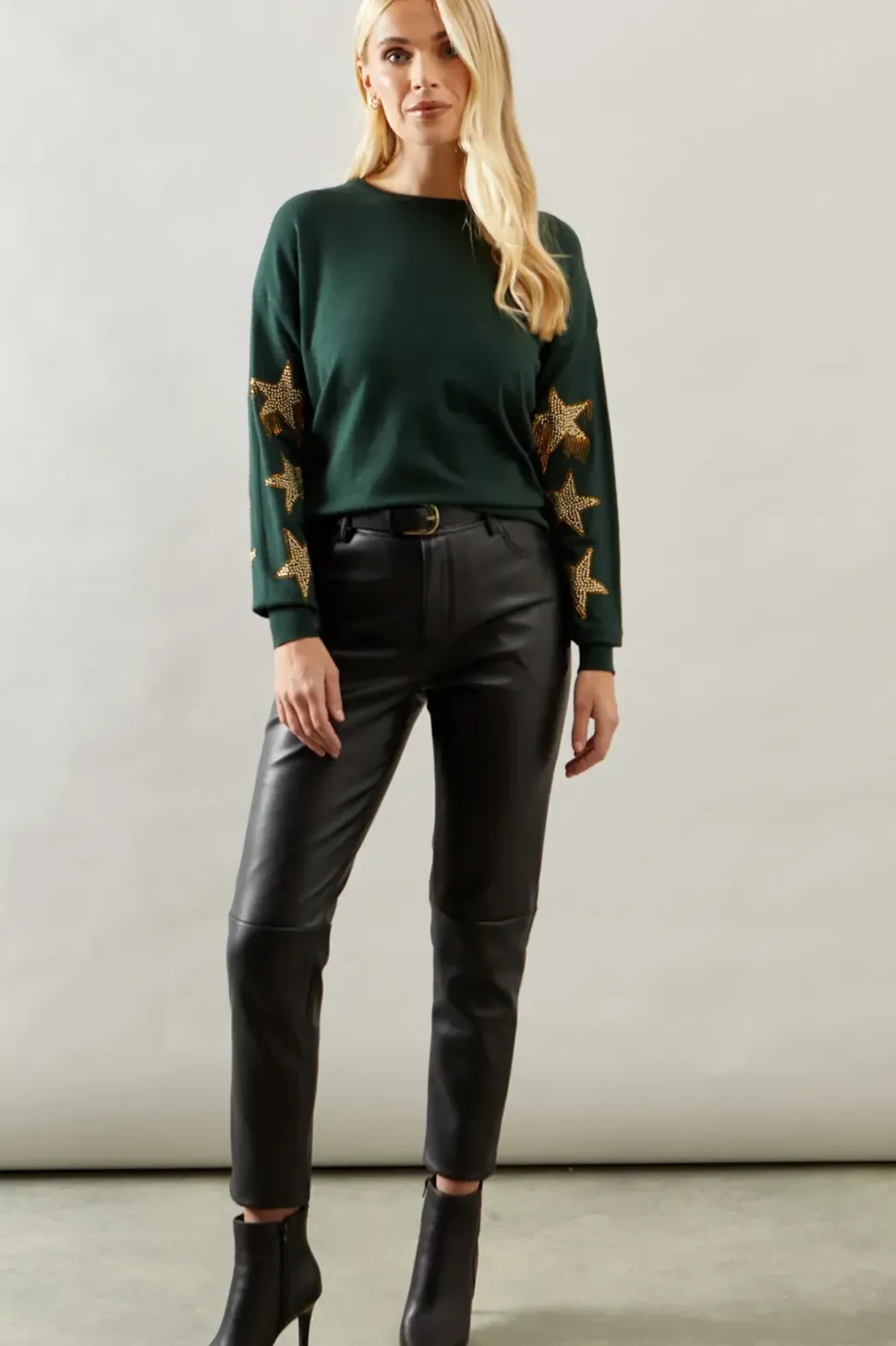 Petite Hot Fix Star Jumper