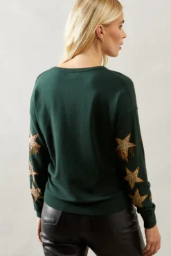 Petite Hot Fix Star Jumper