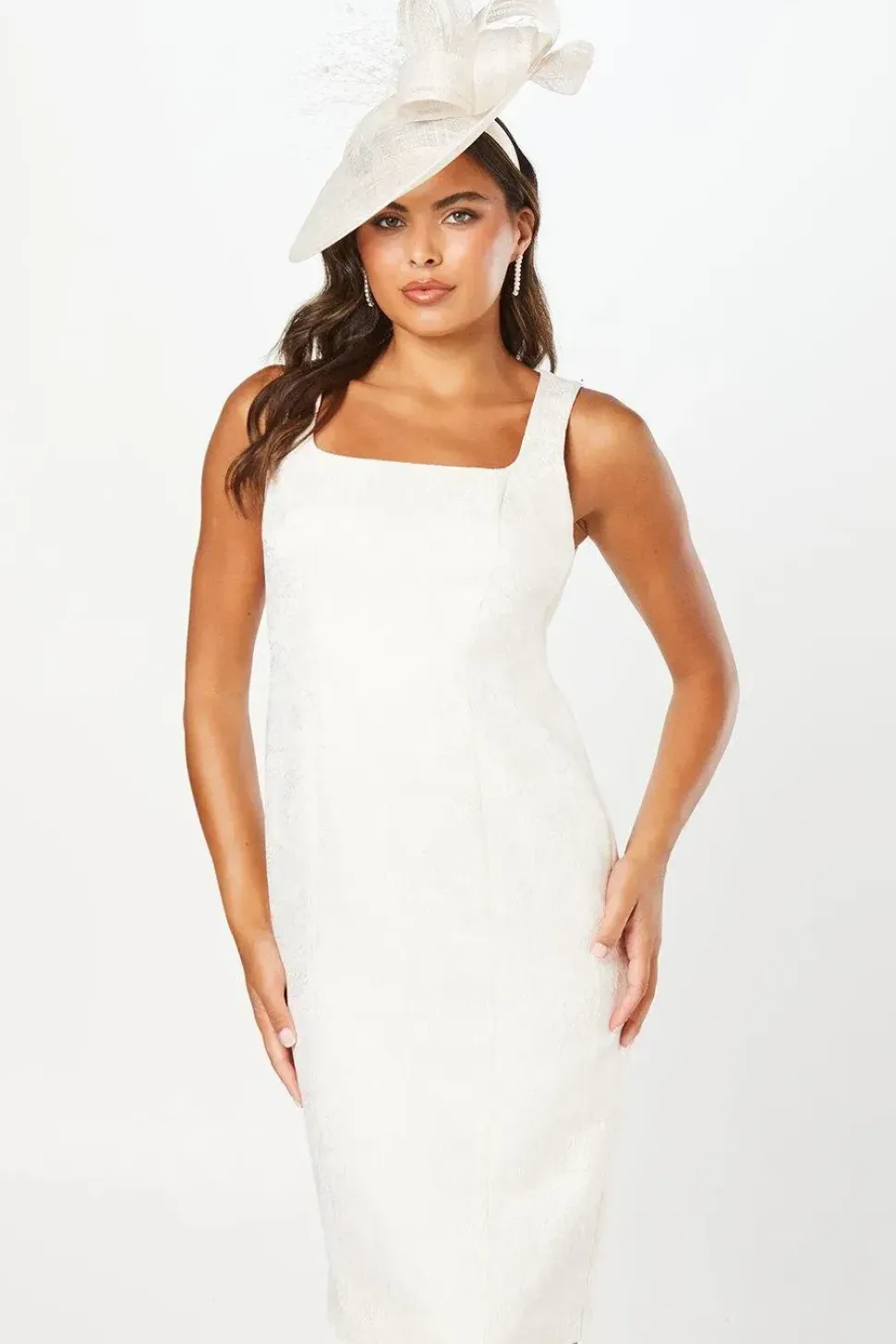Petite Jacquard Sleeveless Pencil Dress