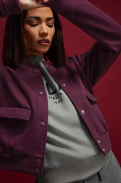 Petite Jersey Bomber Jacket