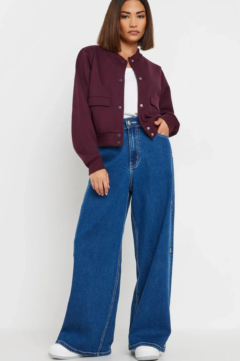 Petite Jersey Bomber Jacket