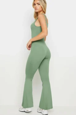 Petite Jersey Flared Jumpsuit