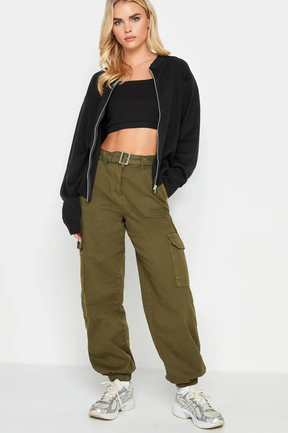 Petite Knitted Bomber Jacket