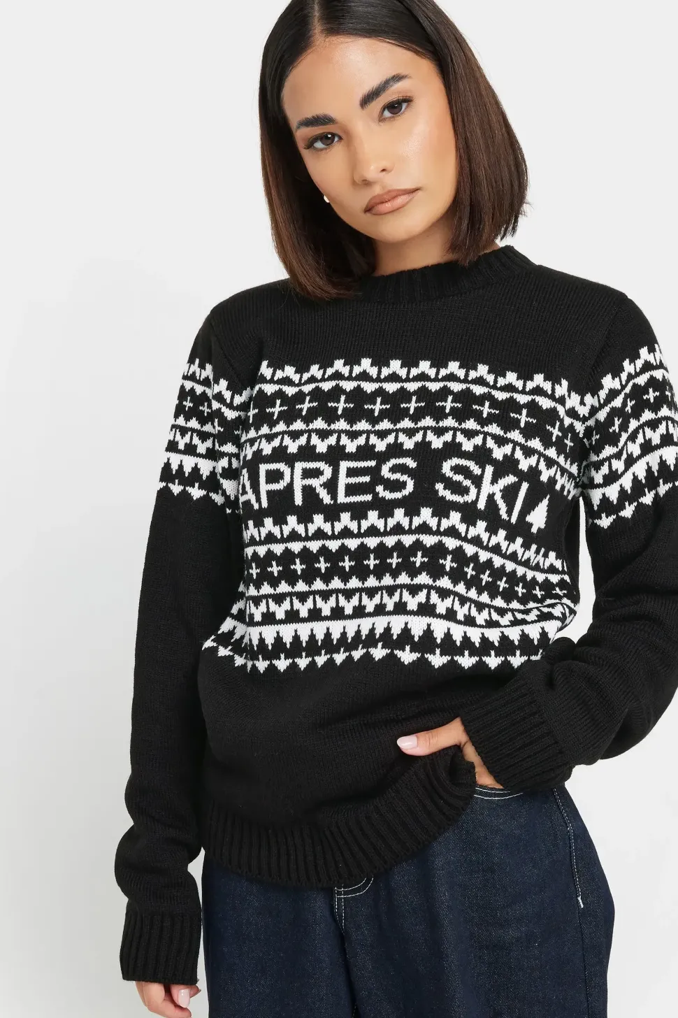 Petite Knitted Slogan Jumper