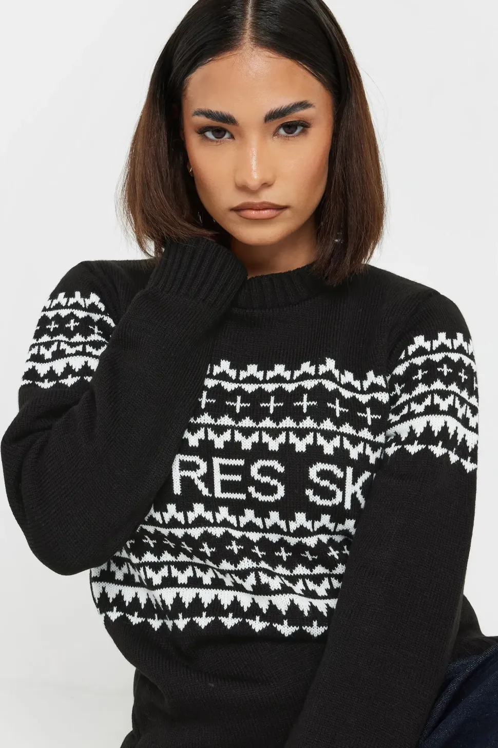 Petite Knitted Slogan Jumper