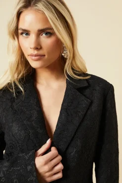 Petite Lace Single Breasted Blazer