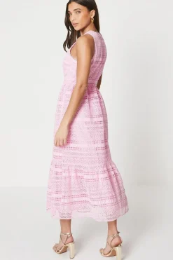 Petite Lace Sleeveless Midaxi Dress