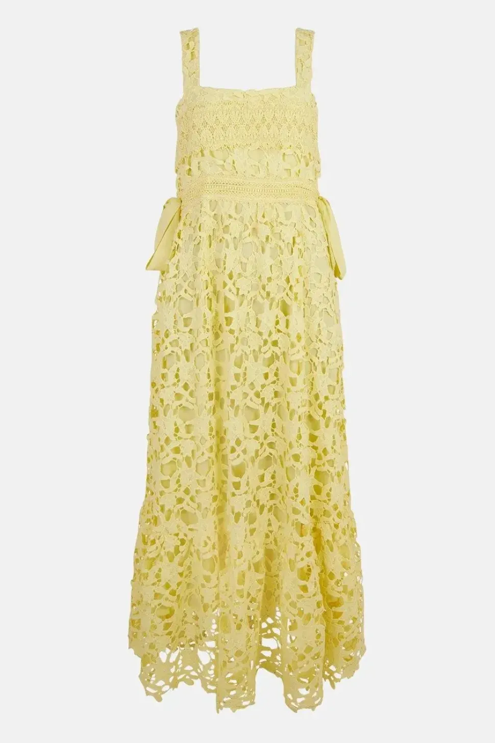 Petite Lace Strappy Square Neck Midi Dress