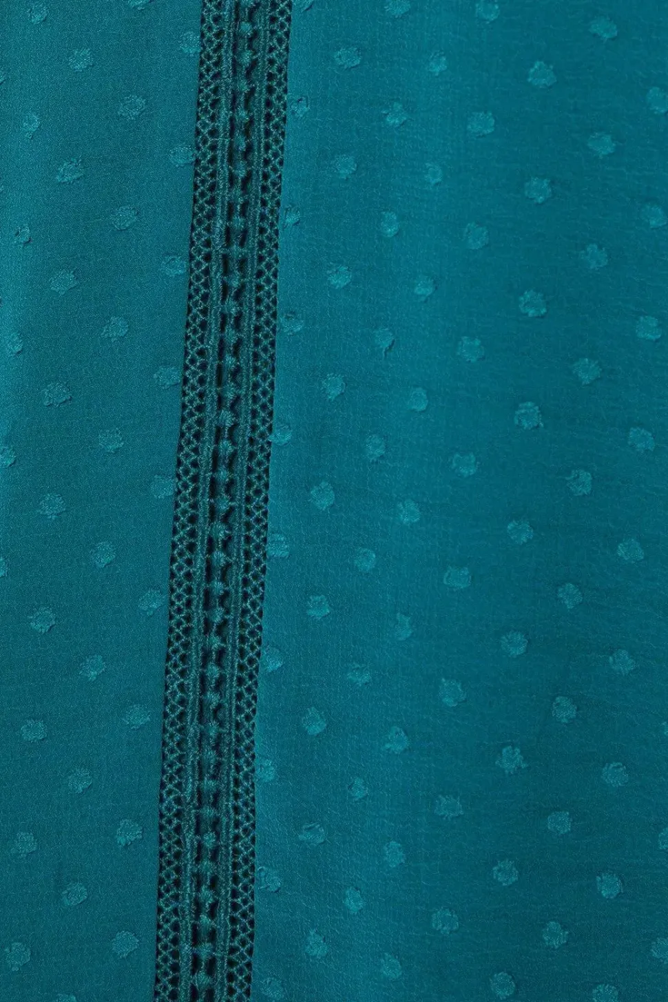 Petite Lace Trim Dobby Chiffon Blouse