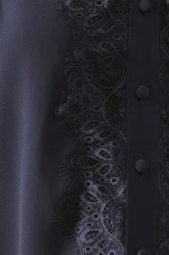 Petite Lace Trim Georgette Blouse
