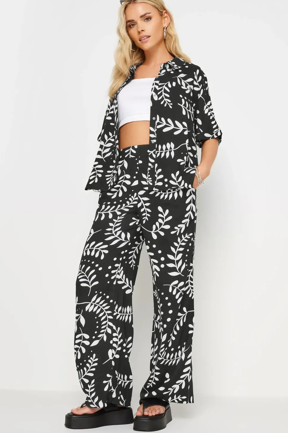 Petite Leaf Print Shirt