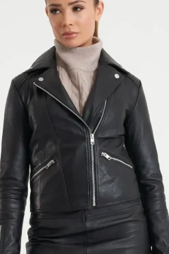 Petite Leather Biker