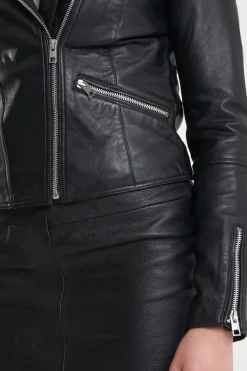 Petite Leather Biker