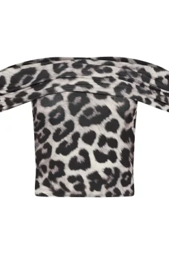 Petite Leopard Bardot Top