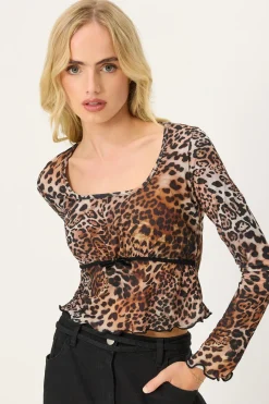Petite Leopard Print Top