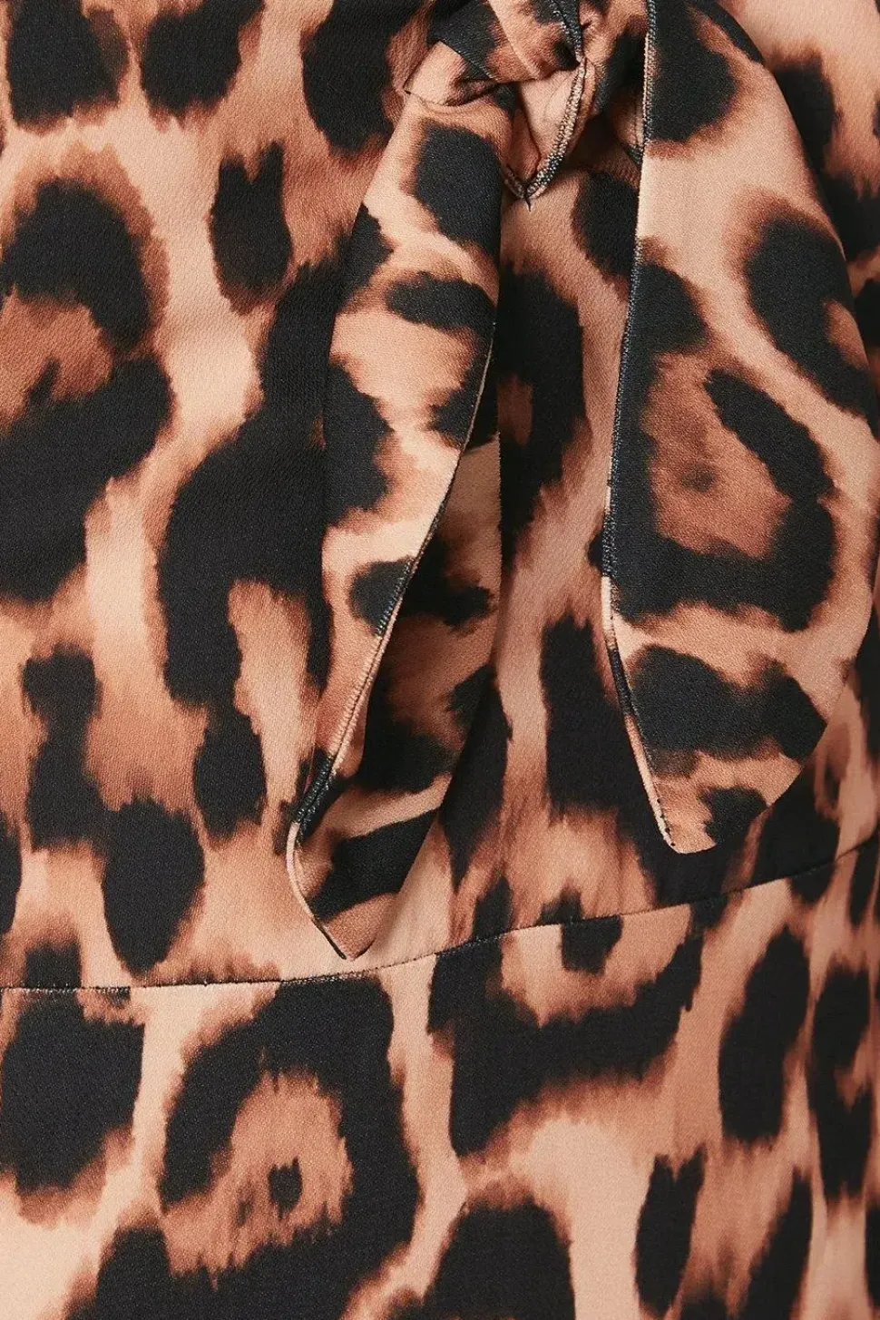 Petite Leopard Tie Front Mini Dress 3/4 Sleeve
