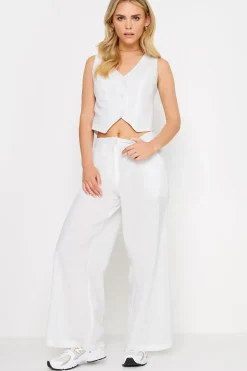 Petite Linen Wide Leg Trousers