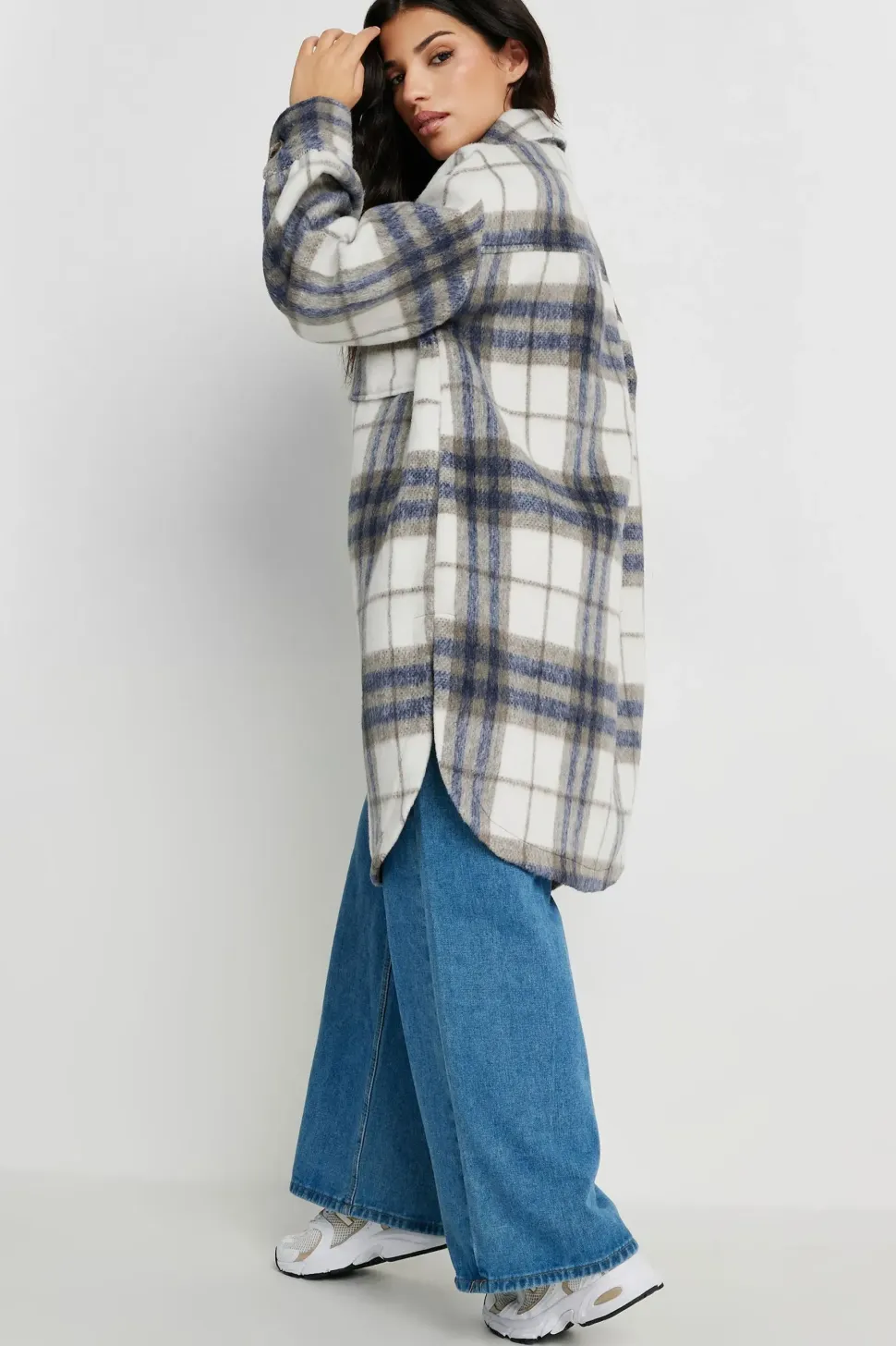 Petite Longline Printed Shacket