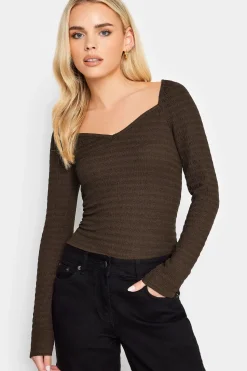 Petite Long Sleeve Textured Top