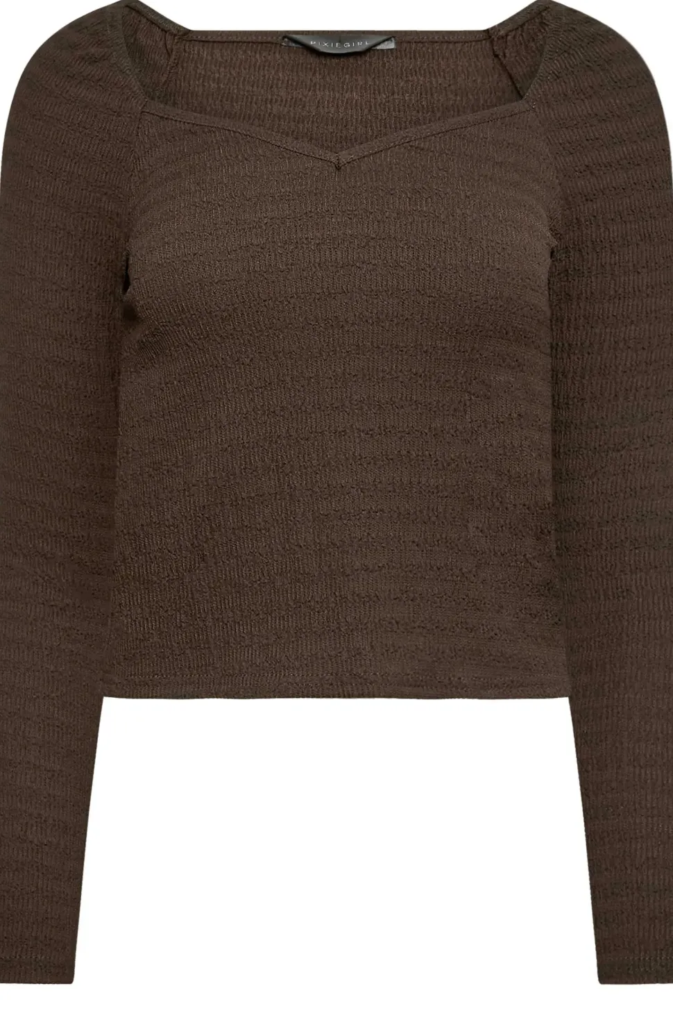 Petite Long Sleeve Textured Top