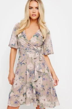 Petite Mesh Wrap Dress