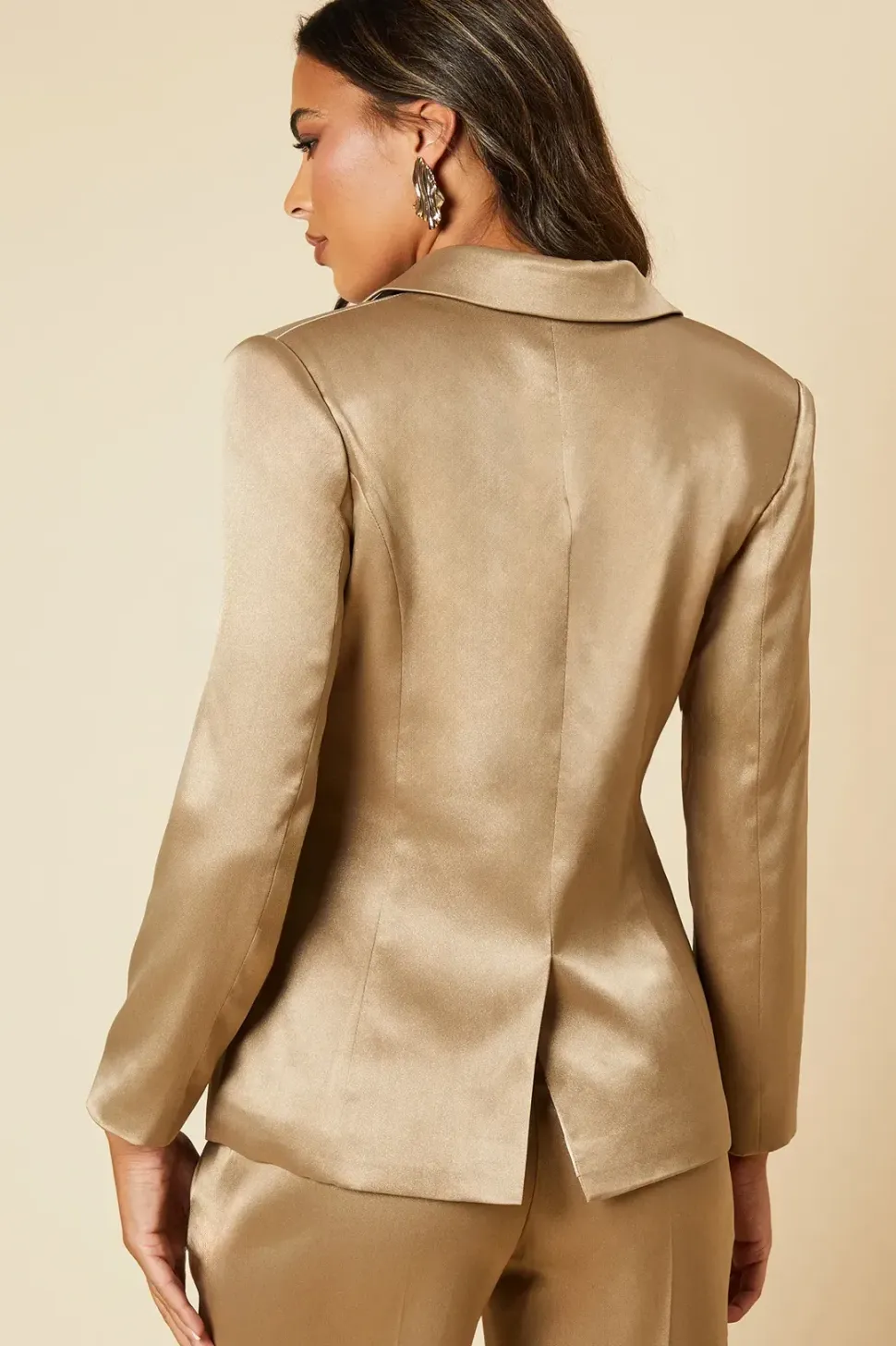 Petite Metallic Double Breasted Blazer