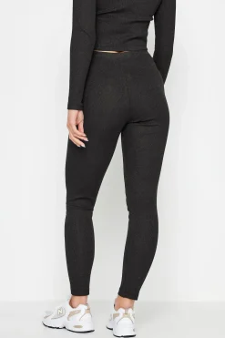 Petite Metallic Ribbed Leggings