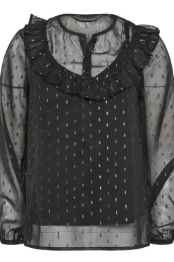 Petite Metallic Spot Print Blouse