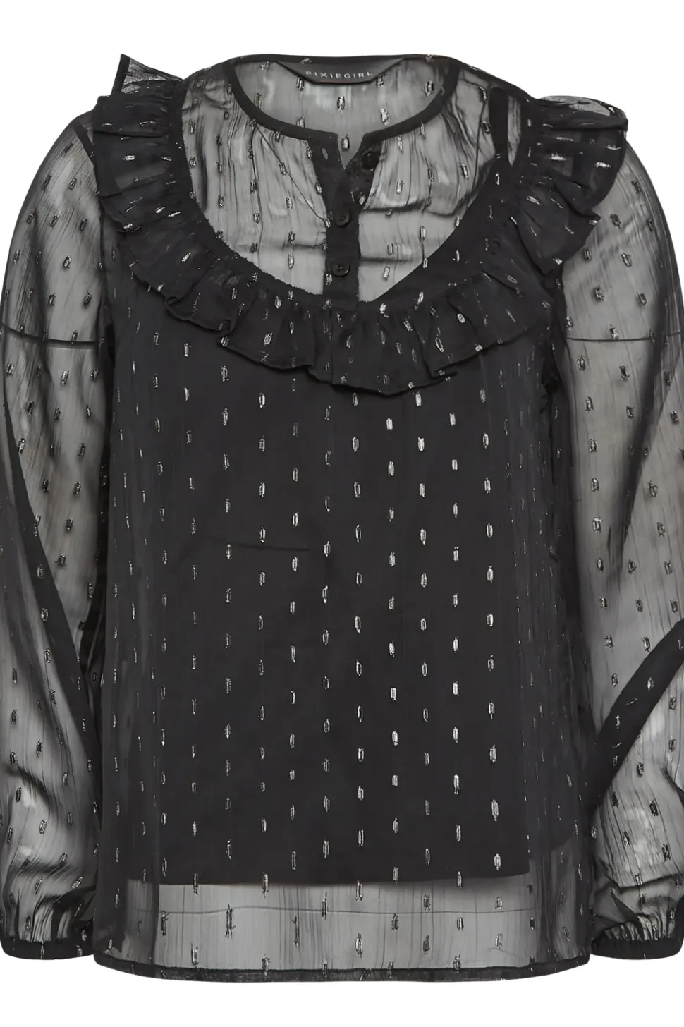Petite Metallic Spot Print Blouse