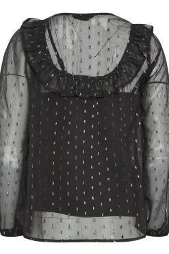 Petite Metallic Spot Print Blouse