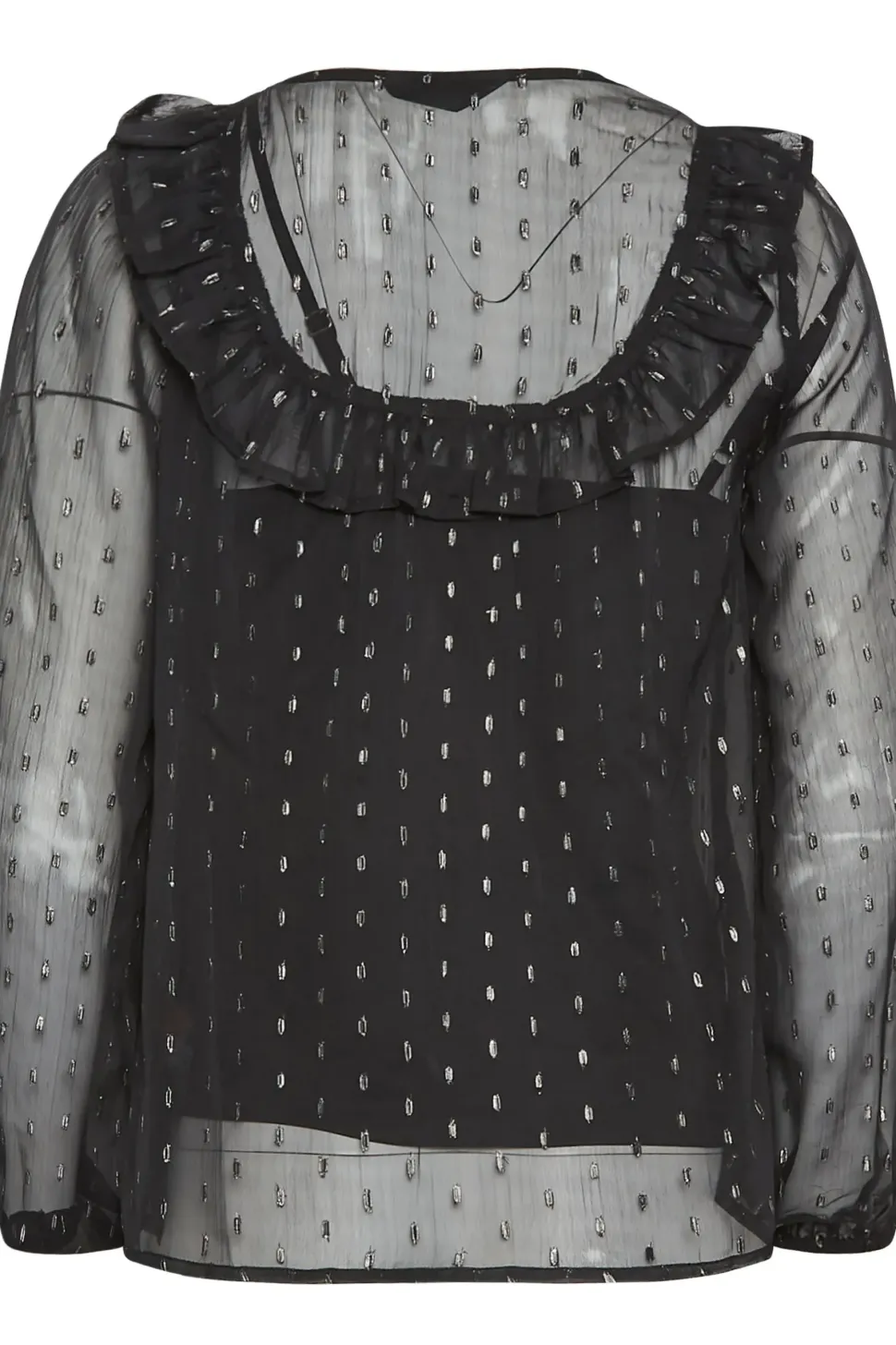 Petite Metallic Spot Print Blouse