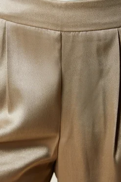 Petite Metallic Wide Leg Trouser