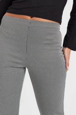 Petite Micro Dogtooth Kickflare Trousers