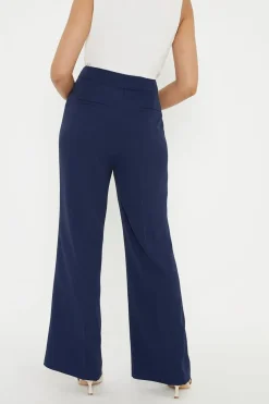 Petite Military Button Tab Kickflare Trouser