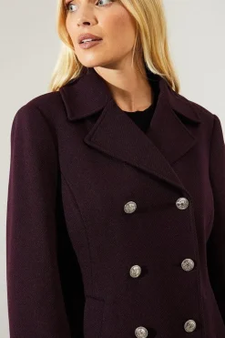 Petite Military Pea Coat