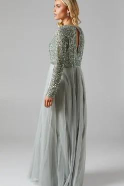 Petite Mixed Gem Tulle Skirt Bridesmaids Dress