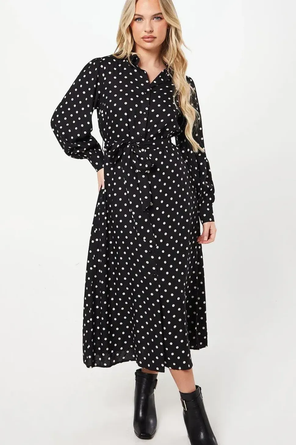 Petite Mono Spot Shirt Dress