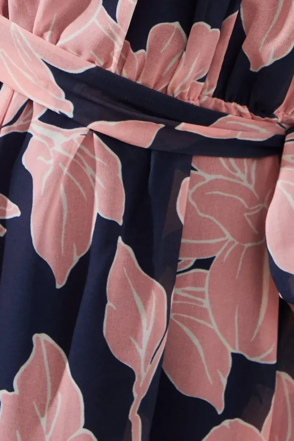 Petite Navy Abstract Print Midi Dress