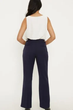Petite Navy Smart Bootcut Leg Trousers