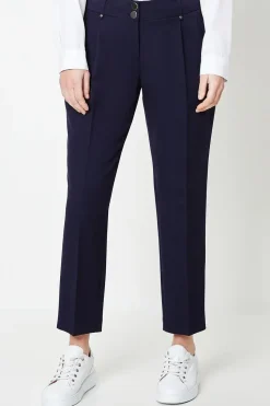 Petite Navy Smart Tapered Leg Trousers