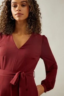 Petite Occasion Chiffon Sleeve Wide Leg Jumpsuit