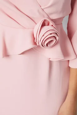 Petite Occasion Corsage Tailored Formal Midi Dress