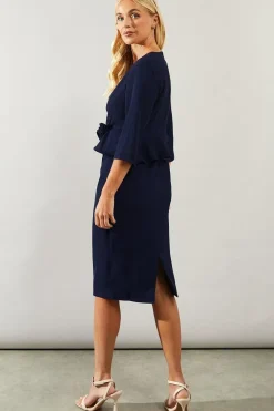 Petite Occasion Corsage Tailored Midi Dress