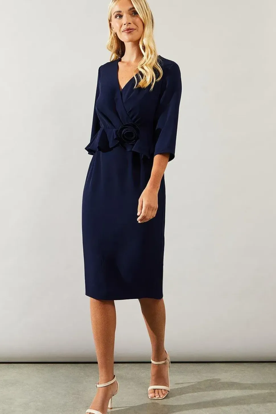 Petite Occasion Corsage Tailored Midi Dress
