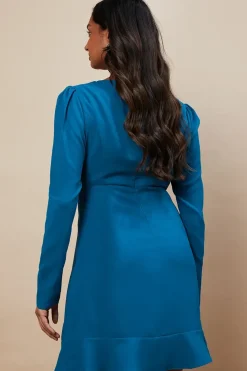 Petite Occasion Crepe Diamante Trim Cut Out Mini Dress